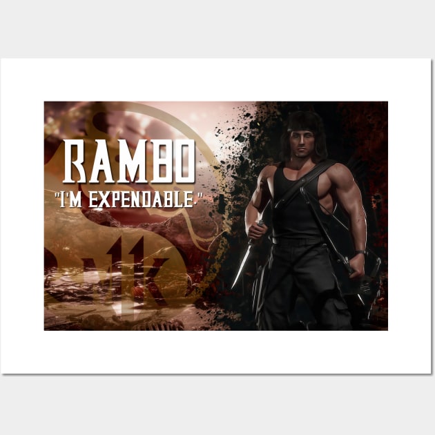 Rambo from Mortal Kombat 11 Art Print - 77211401 Wall Art by Semenov